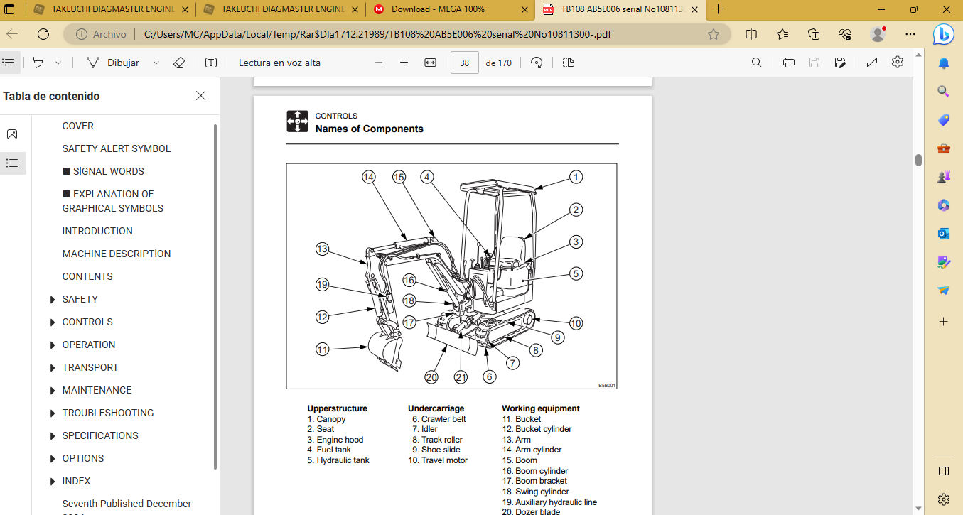 Takeuchi 2018 EPC + Service Manuals PDF