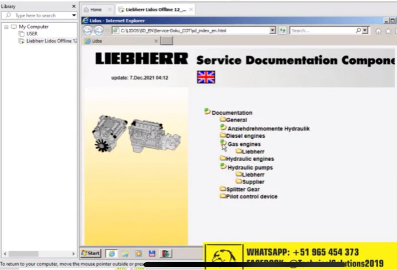 Liebherr Lidos Mining Parts & Service Manuals Offline VM [11.2021]